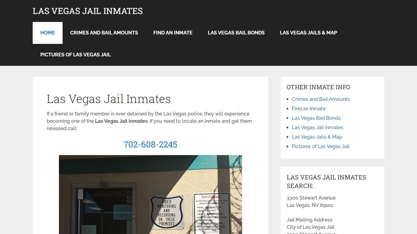 Las Vegas Jail Inmates - Inmate Search and Release Information